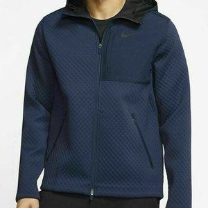 Nike Therma Full Zip Hooded Training Jacket Blue Mens Size Large BV3998-…